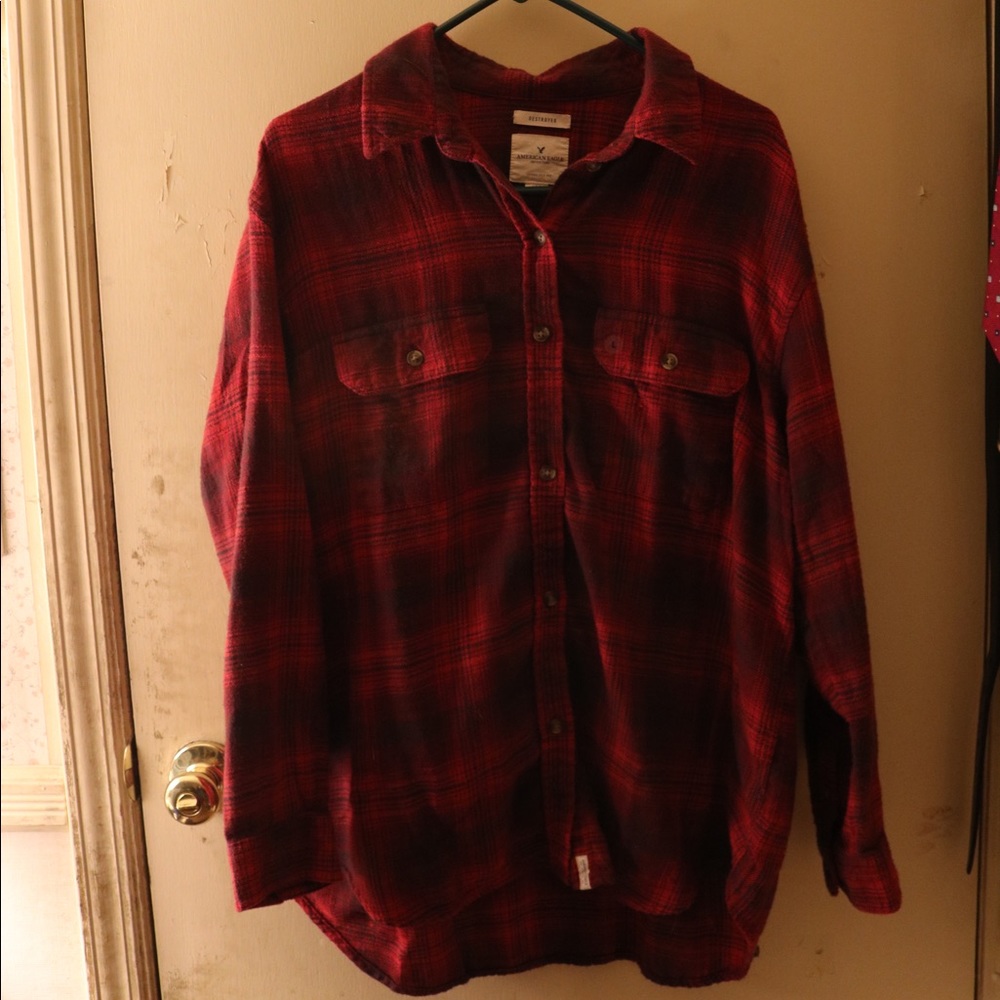 Red American Eagle oversized flannel